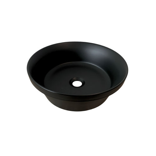 Novad MADAME, Keramik Aufsatzwaschtisch rund Ø 36 cm, Schwarz-matt