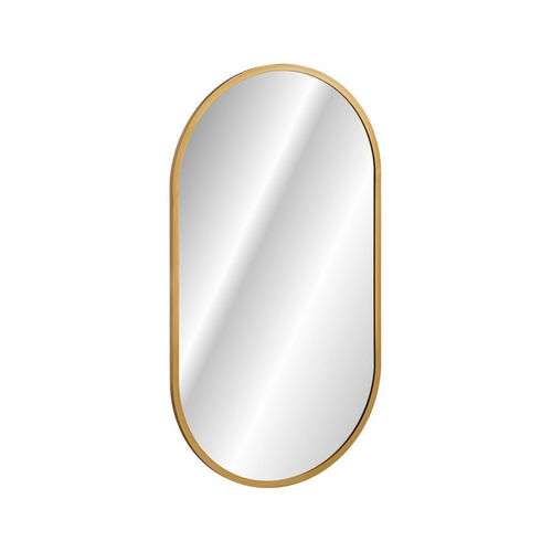 Novad LED-Rahmenspiegel APOLLO 2, oval 90x50cm, Gold-matt