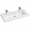 Salgar Waschtisch TOSCANA, Mineralguss Weiß, 2 Hahnlöcher, 120cm