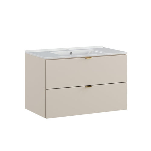 Novad Dune Keramikwaschtisch mit Unterschrank, 2 Schubladen,  80cm