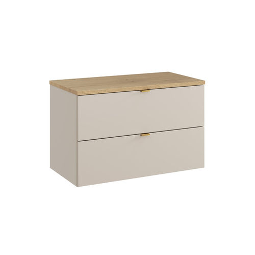 Novad Dune Waschtischplatte mit Unterschrank, 2 Schubladen, 80cm