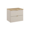 Novad DUNE Waschtischplatte mit Naturkante,Unterschrank, 2 Schubladen, 60cm
