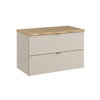 Novad DUNE Waschtischplatte mit Naturkante,Unterschrank, 2 Schubladen, 80cm