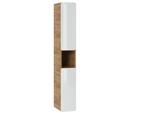 Novad AURORA Hochschrank Weiß-Hochglanz 25x170x39cm