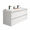 Santa Nova Doppelwaschtisch mit 2 Unterschränken, 120cm, Weiß Satin
