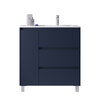 Santa Nova Waschtisch mit Unterschrank bodenstehend  mit Ablage links, 90cm, Blau Satin