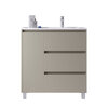 Santa Nova Waschtisch mit Unterschrank bodenstehend  mit Ablage links, 90cm, Grau Satin