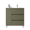 Santa Nova Waschtisch mit Unterschrank bodenstehend  mit Ablage links, 90cm, Grün Satin