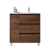 Santa Nova Waschtisch mit Unterschrank bodenstehend  mit Ablage links, 90cm, Nussbaum