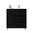 Santa Nova Waschtisch mit Unterschrank bodenstehend  mit Ablage links, 90cm, Schwarz Satin