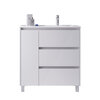 Santa Nova Waschtisch mit Unterschrank bodenstehend  mit Ablage links, 90cm, Weiß Satin
